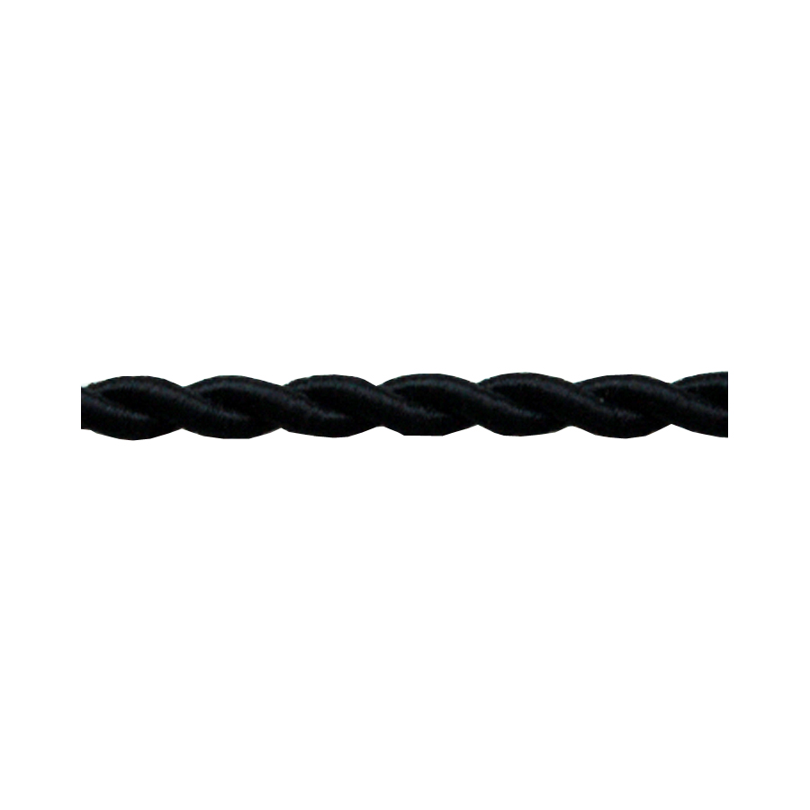 Cable trenzado seda negro 2 x 0,75