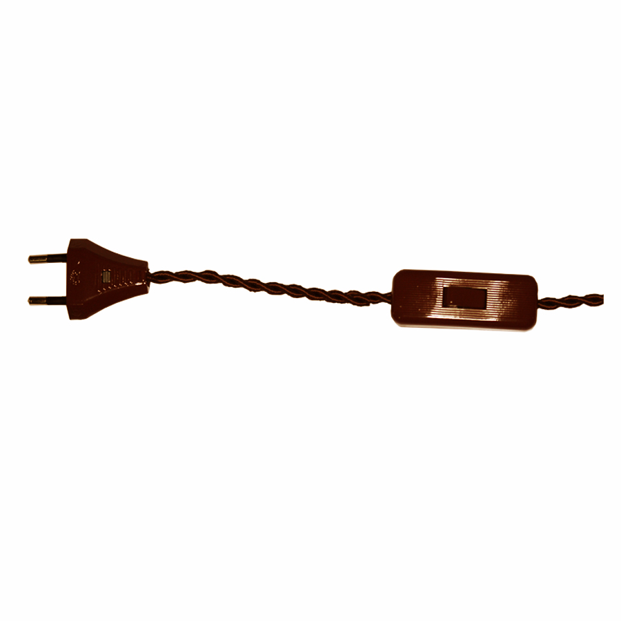 Conexión con interruptor y clavija marrón 200cm