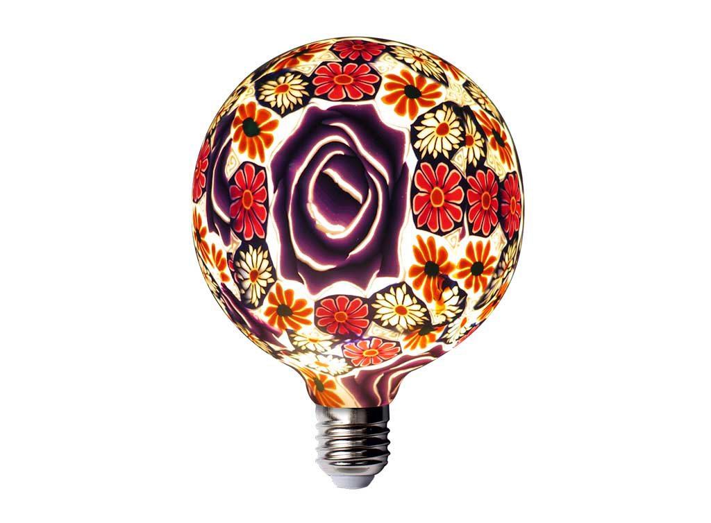 Lámpara decorativa E27 fabricada en silicona con motivos rosas