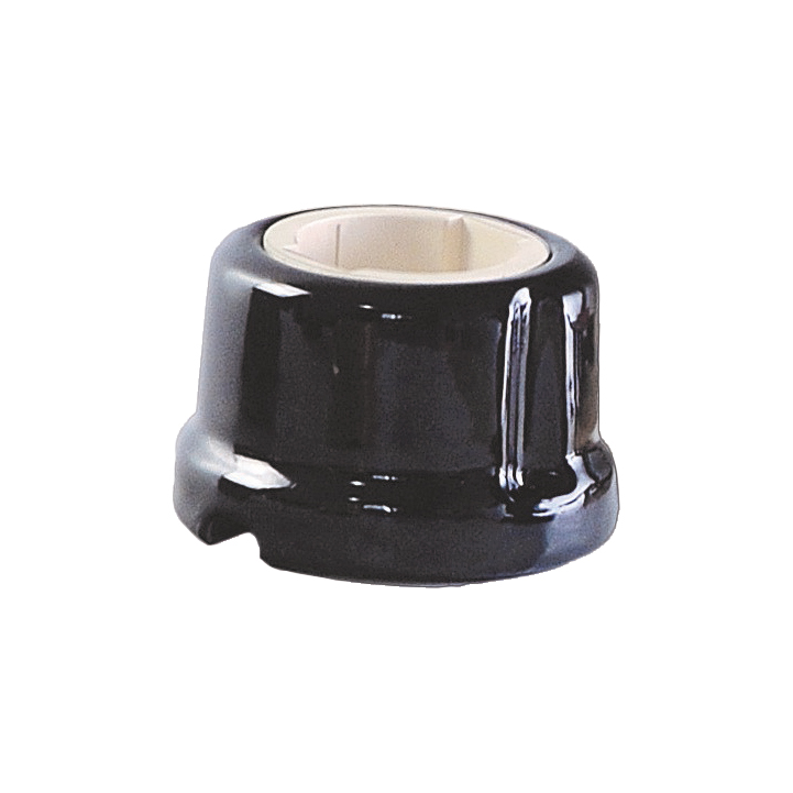 Base enchufe porcelana negro