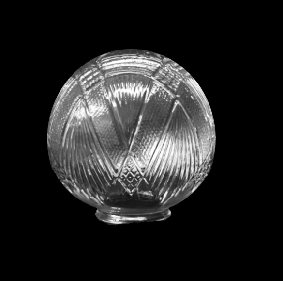 Bola cristal grabado transparente con cuello 160mm diámetro