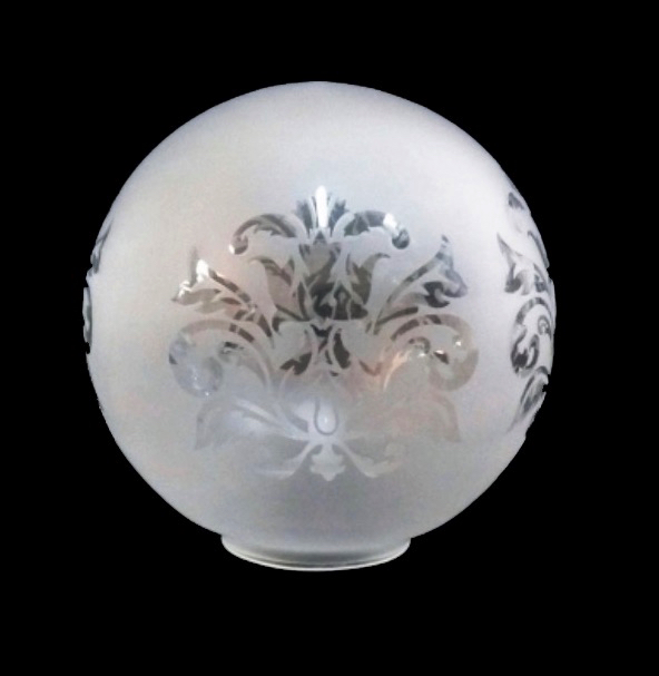 Bola globo de cristal con grabado sin cuello 120mm diámetro