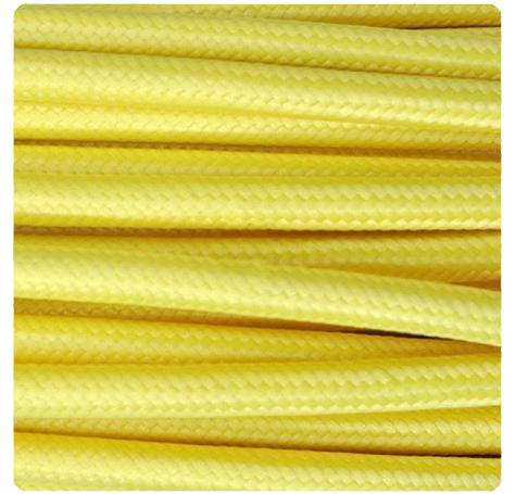 Cable textil decorativo a metros homologado de color amarillo
