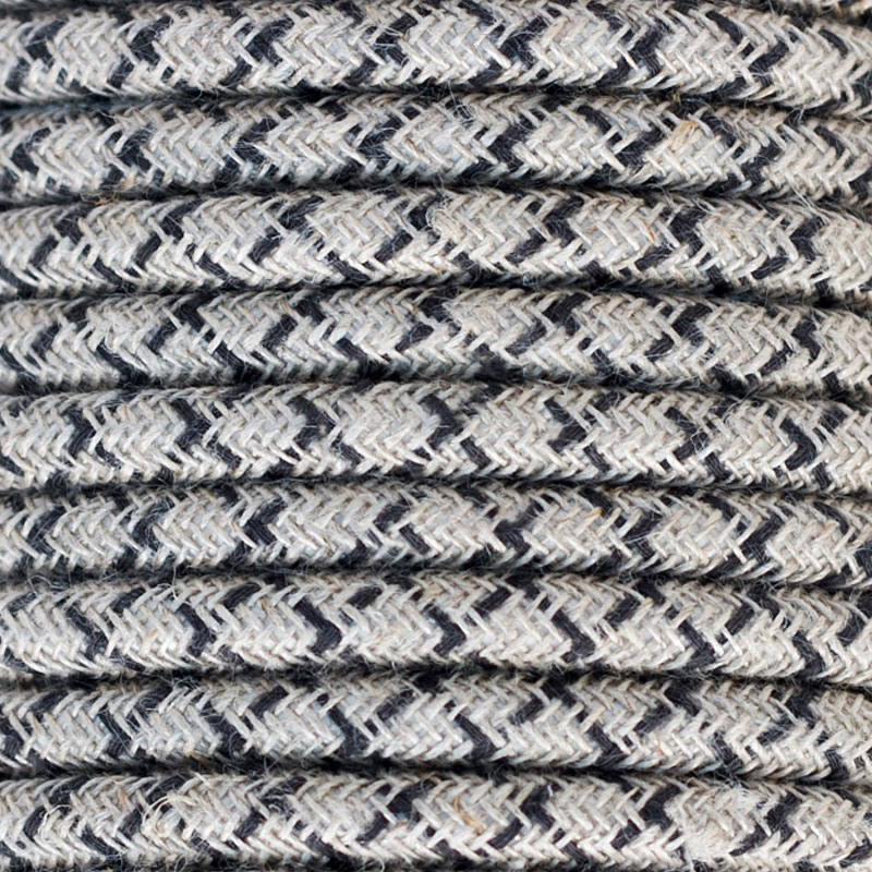 Cable textil decorativo a metros homologado color lino antracita