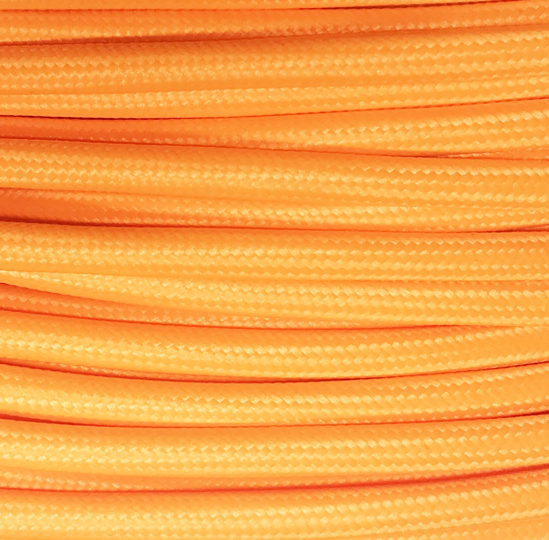 Cable textil decorativo a metros homologado color naranja fluorescente