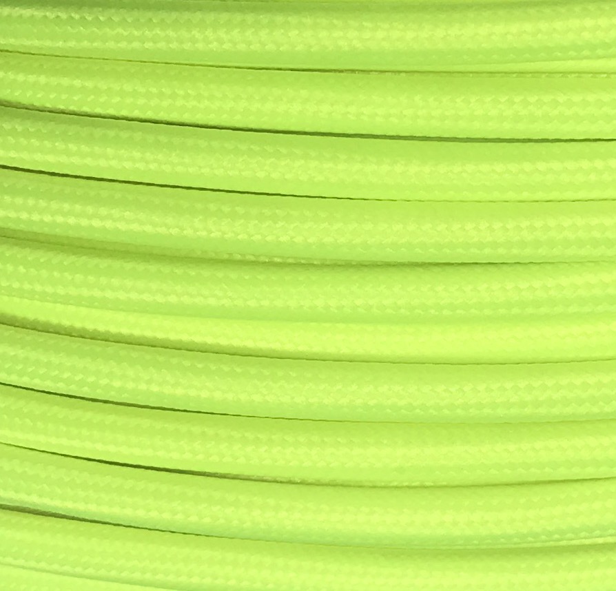 Cable textil decorativo a metros homologado color amarillo fluorescente