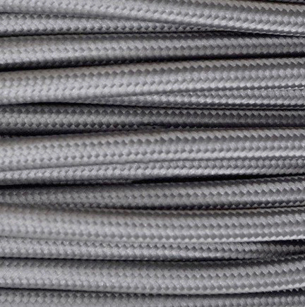 Cable textil decorativo a metros homologado de color gris