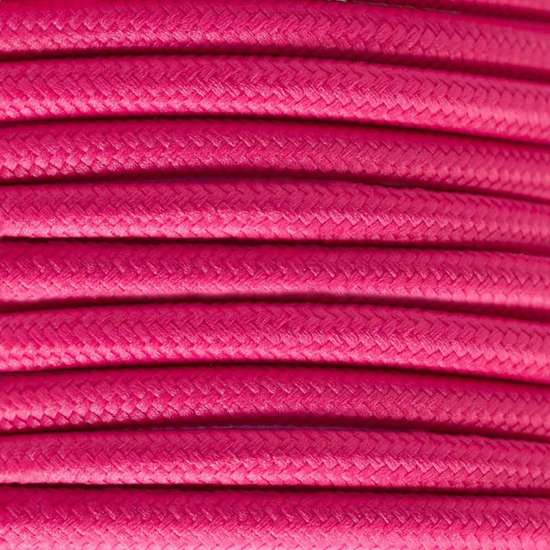 Cable textil decorativo a metros homologado de color fucsia