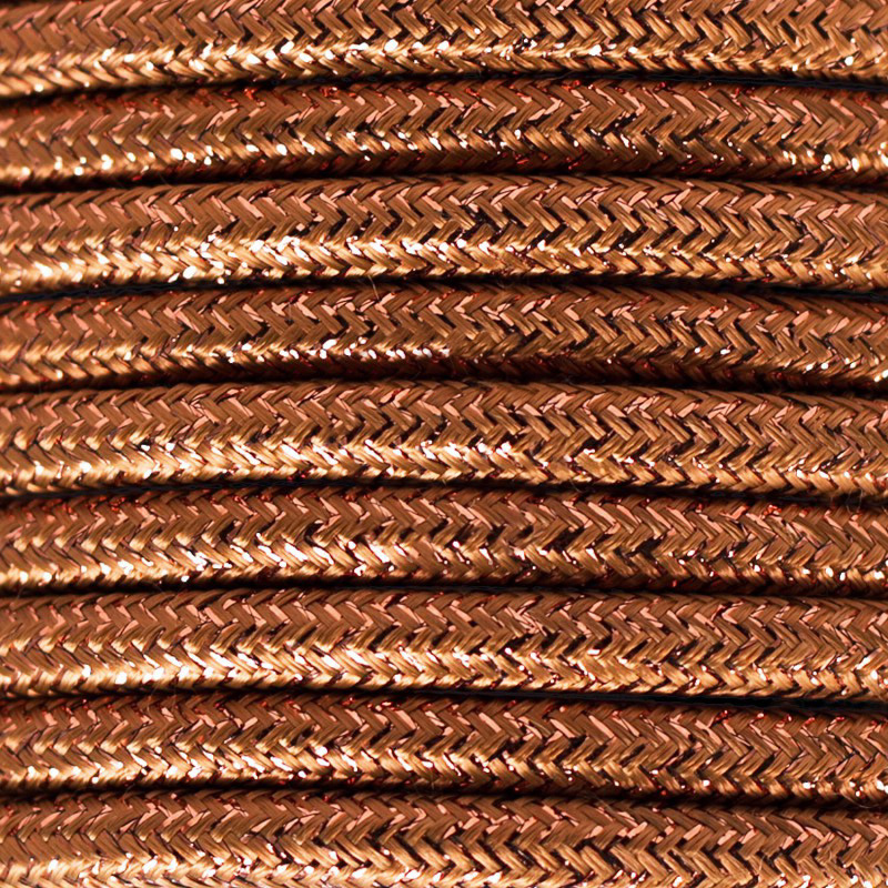 Cable textil decorativo a metros homologado color cobre brillo