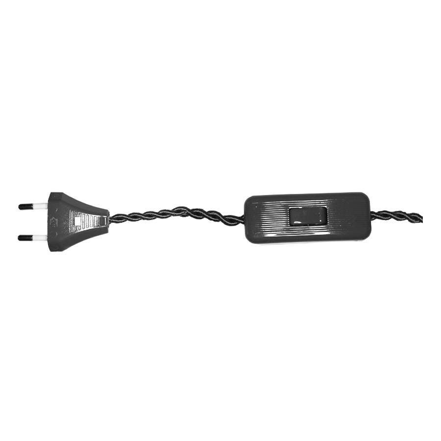 Conexión con interruptor y clavija color gris 200cm