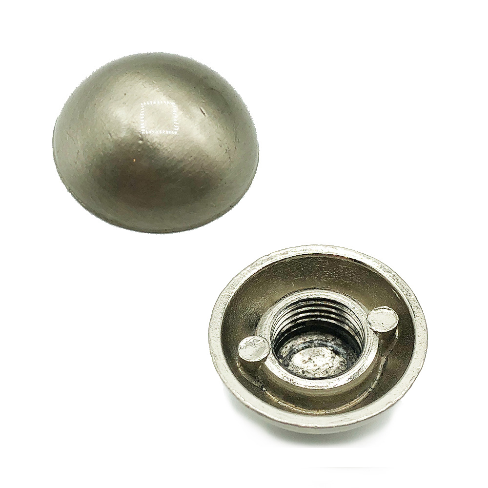 Semiesfera metal acero mate rosca 10/100 y 21mm diámetro