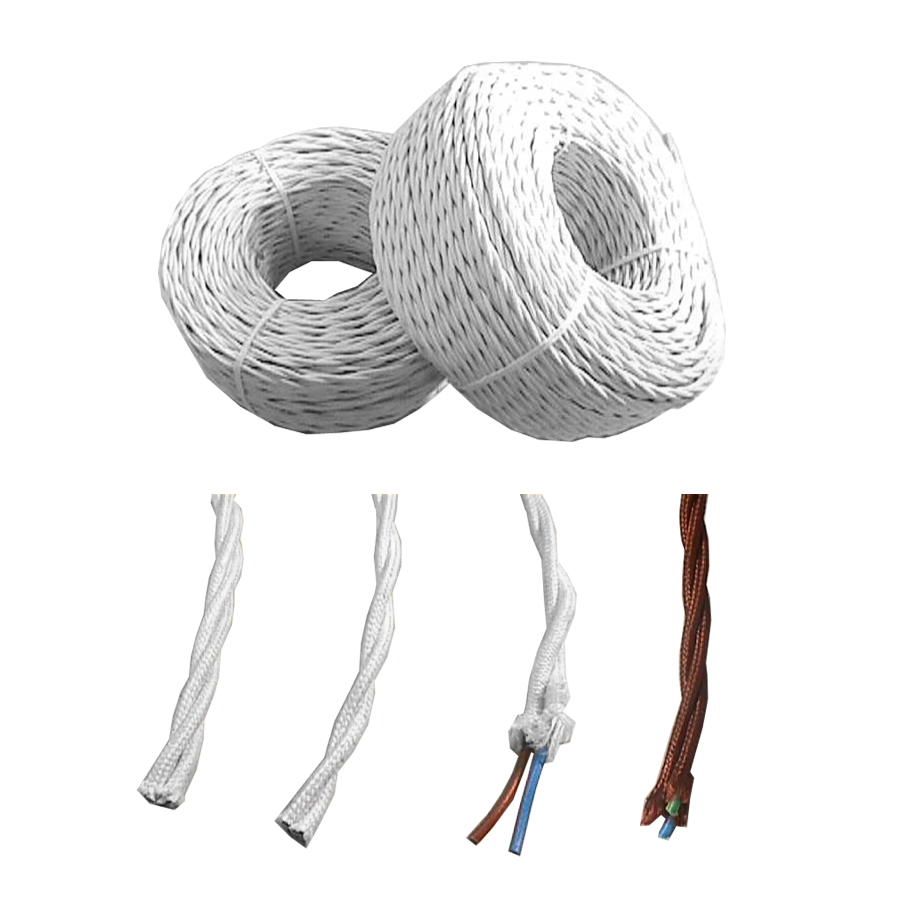 Rollo de 100 metros cable trenzado blanco sección 2x2,5mm ref. 299129