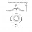 Foco redondo de yeso empotrable pladur para LED IN200